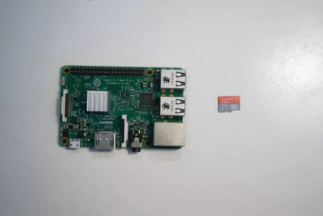 Raspberry Pi 3 Model B v1.2  + heatsink & 8gb sandisk sd