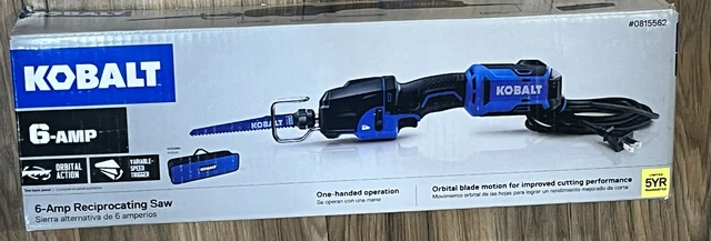 Kobalt 6-AMP Reciprocating Saw Corded Variable Speed 1 Handed 8ft Cord Carry bag