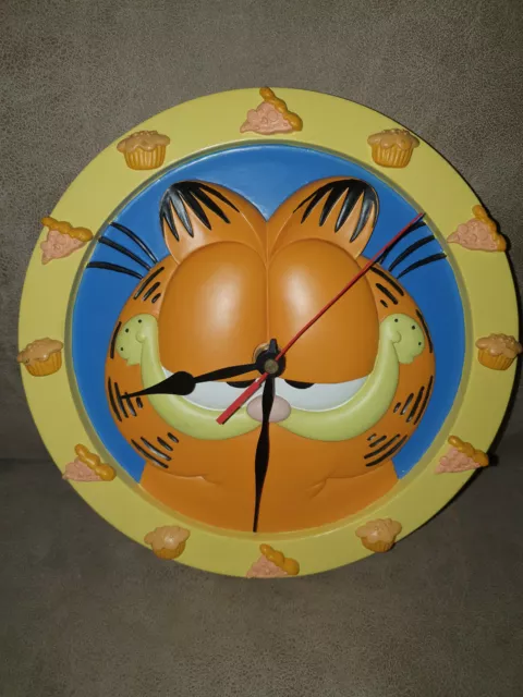 Extremely Rare! Garfield Diner Vintage Polyresin Figurine Wall Clock