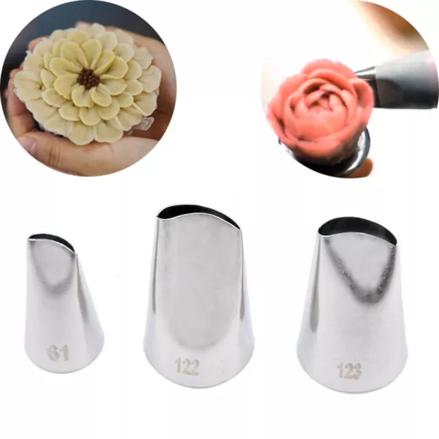 #61 #122 #123 Rose Petal Piping Nozzles Cake Decorating Icing Tip Pastry Nozzle-