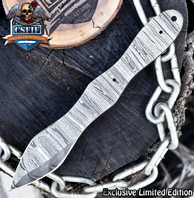 CSFIF Hand Crafted Twist Damascus Blank Blade Wootz Survival Best Selling 2023