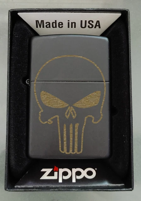 Custom Punisher Zippo Lighter Skull Skeleton Harley Biker MC Club Gift