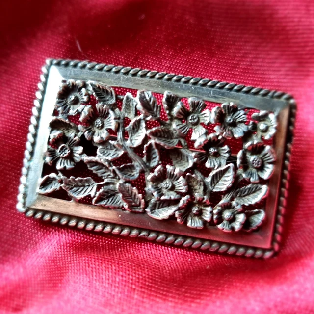 Broche Argent 925 Art Déco France - Décor Floral, Occasion En Bon état