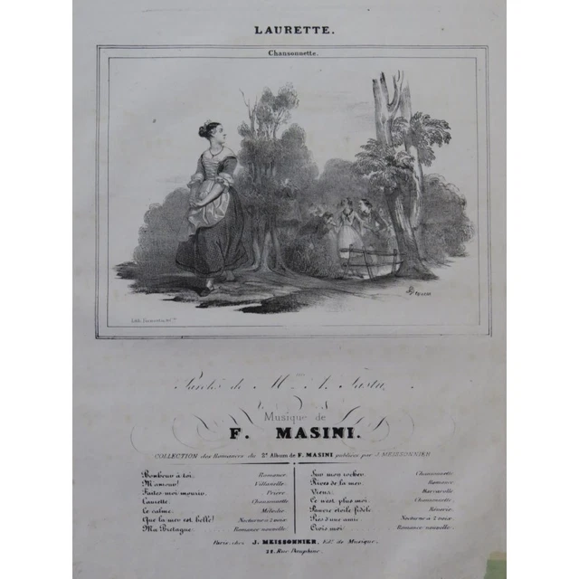 MASINI F. Laurette Chant Piano ca1830