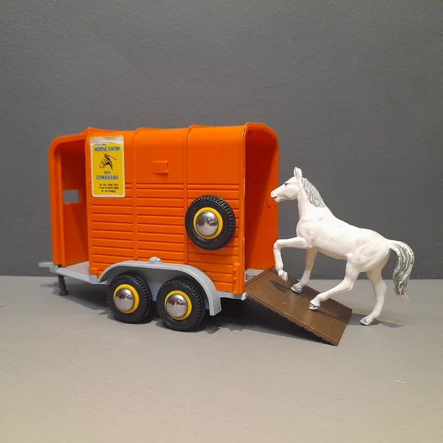 VINTAGE HORSEBOX DOUBLE Horse Box Trailer 132 Britains 1970s Toy Rice