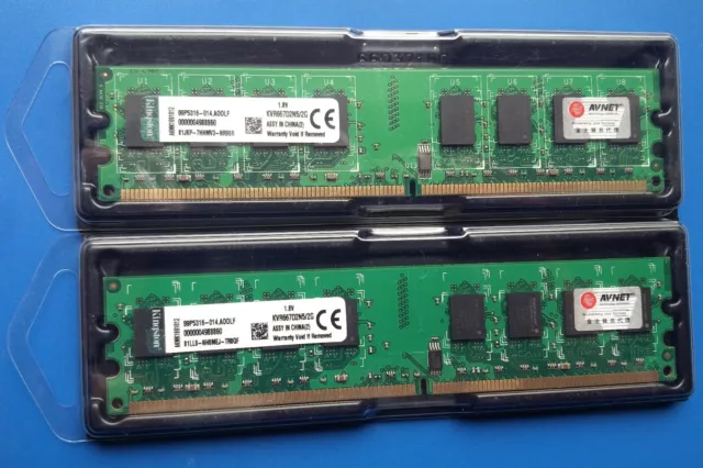 kit 2 MODULI DI MEMORIA RAM KINGSTON 4 GB (2 x 2 GB) DDR2 667 MHz DIMM PC2