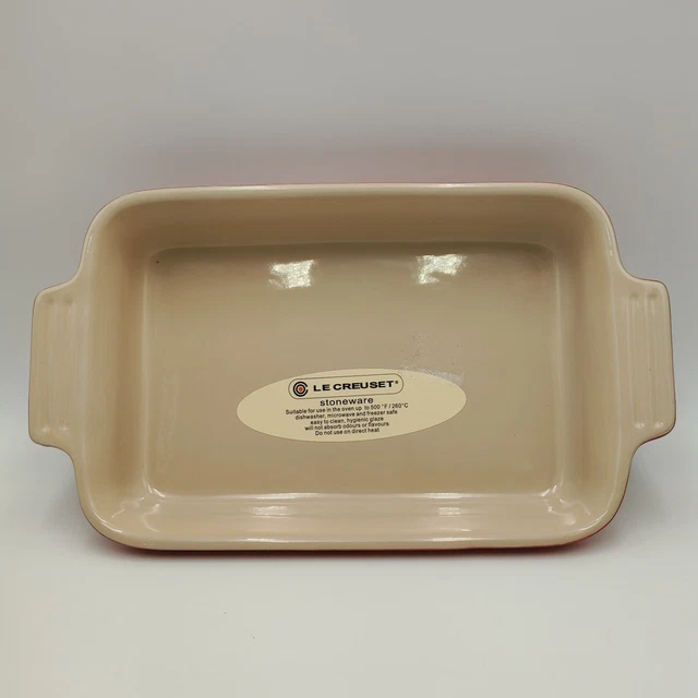 Le Creuset 26 cm/2,3 L forno/piatto da forno gres rettangolare rosso peperoncino e crema
