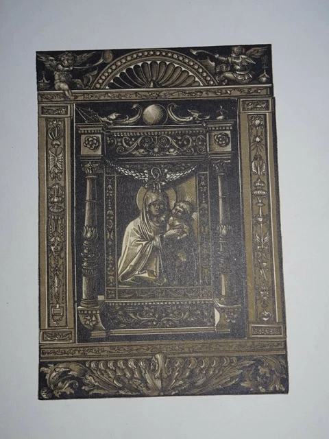 Vintage Presión Gráfico Reichsdruckerei Berlín Núm 407 Retrato Virgen Santo