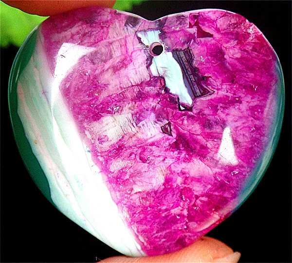 42x39x6mm Green&Rose Druzy Geode Agate Love Heart Pendant Bead ZL5445