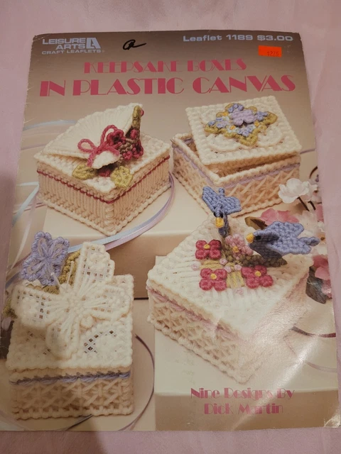 Leisure Arts Keepsake Boxes in Plastic Canvas Pattern Book 9 Designs 1989