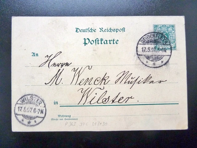 DR-Postkarte P36I, Stempel BEIDENFLETH und WILSTER