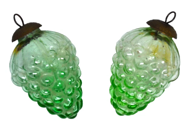 BOULES DE NOËL "Grappe de Raisin" Style Kugel en verre -Fin XIXe/Début