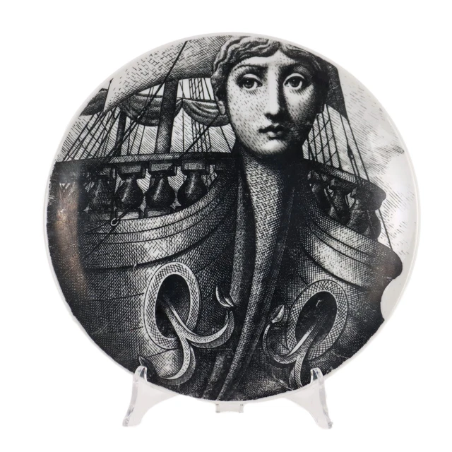 Vintage Teller P. Fornasetti Tema e Variazioni der 1960er Jahre Porzellan