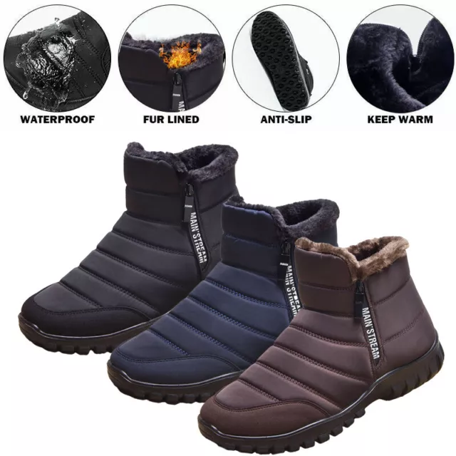 Mens Snow Shoes Ankle Winter Warm Boots Shoes Ladies Waterproof Non-slip Boots