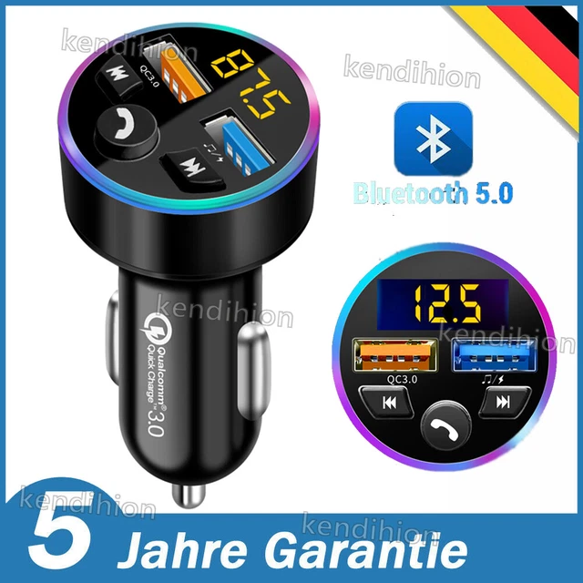 AUTO FM TRANSMITTER Bluetooth KFZ Radio Adapter mit Dual USB Ladegerät