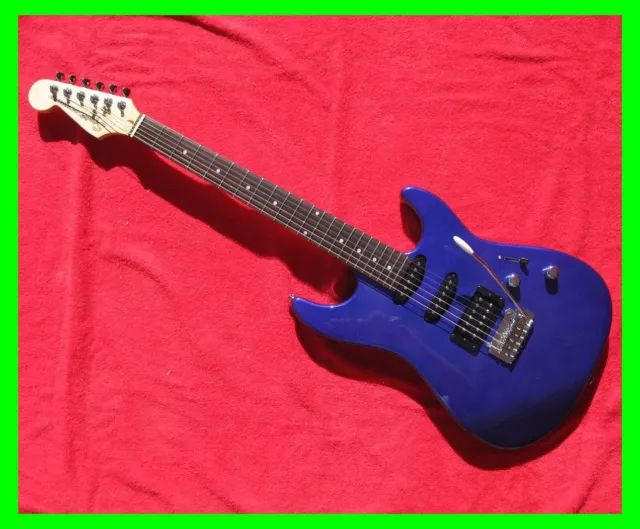 2002 Fender Squier Showmaster NLT Strat Guitar Rosewood Neck Midnight Blue*Mint*