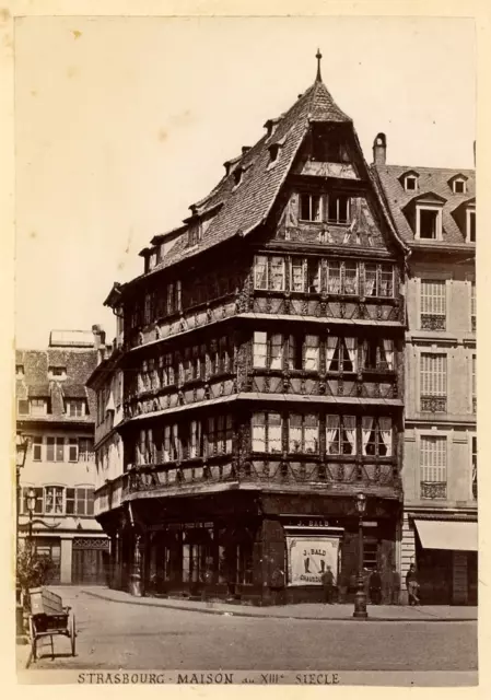 France, Strasbourg, maison Kammerzell  Vintage albumen print Tirage albuminé