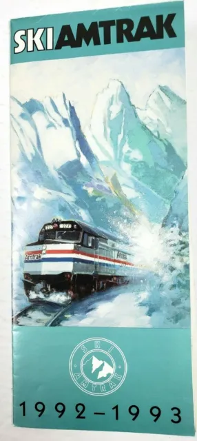 Ski Amtrak Brochure 1992 1993 Vintage Railroad Train Travel Mountain Map