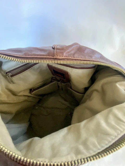 HOBO International Brown Buttery Soft Leather Large Tote/Shoulder Bag Tassel EUC 7