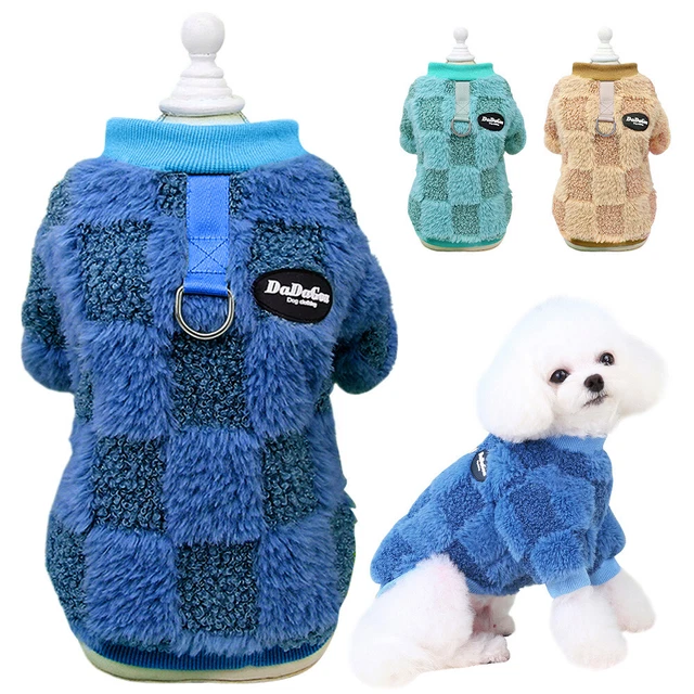 Warm Fleece Dog Jumper for Small Dog Plush Puppy Cat Clothe Vest Pajamas Sweater