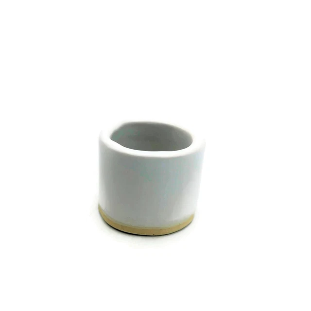 1Pc Artisan Large Tube Beads, White Handmade Ceramic Macrame Beads 35mm Long
