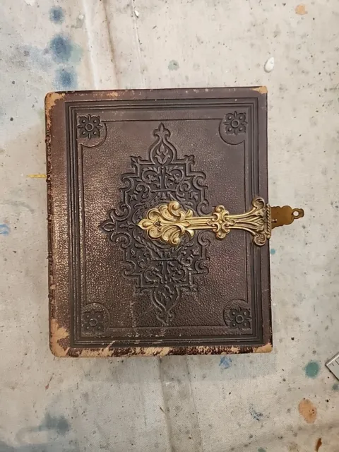 1800's Antique Victorian Era Tooled Carte d’Visite or Photo Album,...