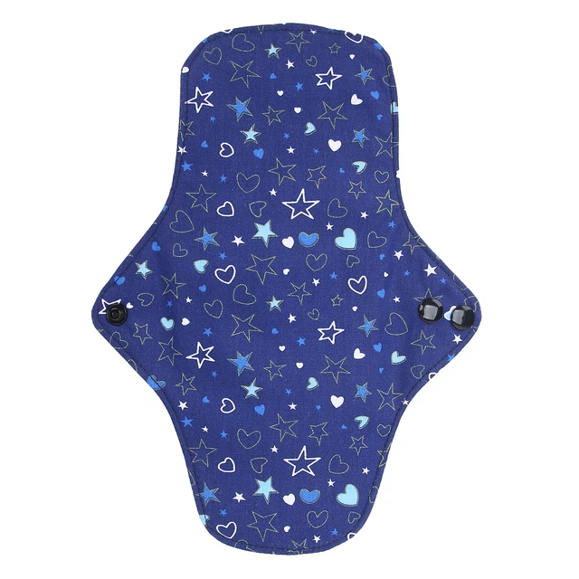 (M 19cmx26cm) 5x Almohadillas sanitarias de algodón reutilizables lavables a prueba de fugas menstruales CHW