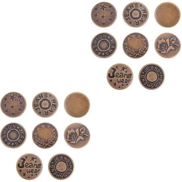 16 piezas botón vaquero de metal botones vaqueros hebillas universales para pantalones de tela vaquera