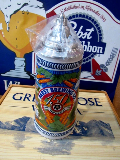 1994 Pabst Brewing Co. 150th Anniversary LIDDED Beer Stein LIMITED EDITION "NEW"