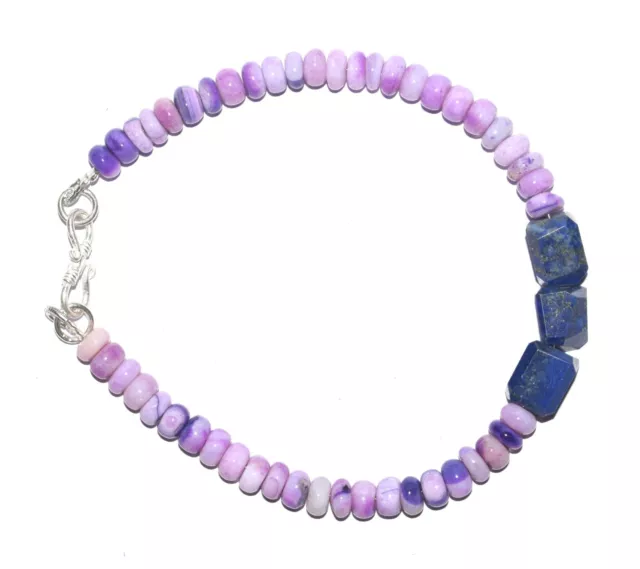 Naturel Opal-Lapis Lazuli Gemme 6-8 MM Rond Boîte Perles 5 " Strand Bracelet F-6