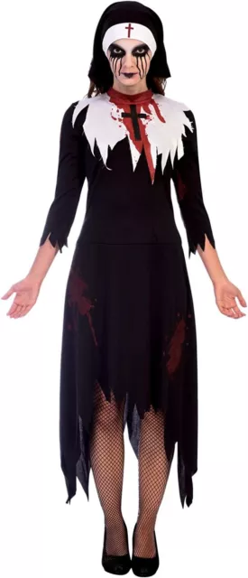 Ladies Deadly Nun Adult Costume - Scary Halloween Fancy Dress