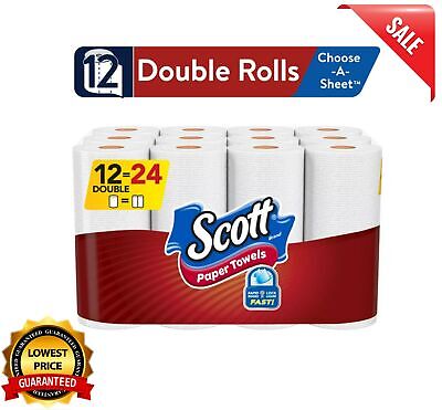 Scott elegir-a-hoja de toallas de papel, Blanco, 12 rodillos dobles