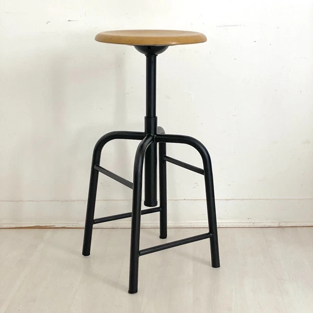 ancien tabouret Chaise basse d atelier industrielle nicolle metal – Du coté du design