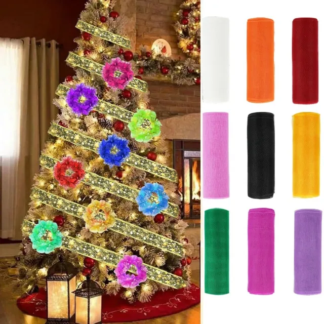 Ribbon Decor Mesh Bows Ribbons Net For Birthday Christmas Gift DIY Wrapping