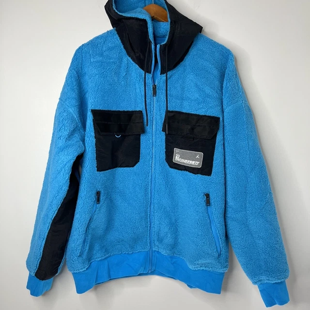 Nike Jordan 23 Engineered Hoodie Blue Black CT3554-446 Size XL Sherpa Fleece Zip