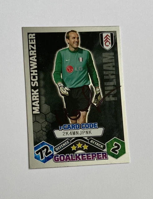Mark Schwarzer - Fulham Fc Fussball Signiertes Spiel Attax Karte