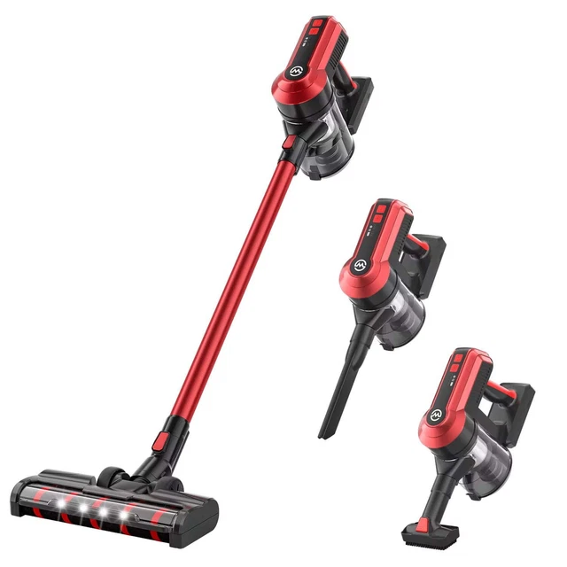 MOOSOO Cordless Vacuum Powerful Stick Vacuum Cleaner  with Soft Roller