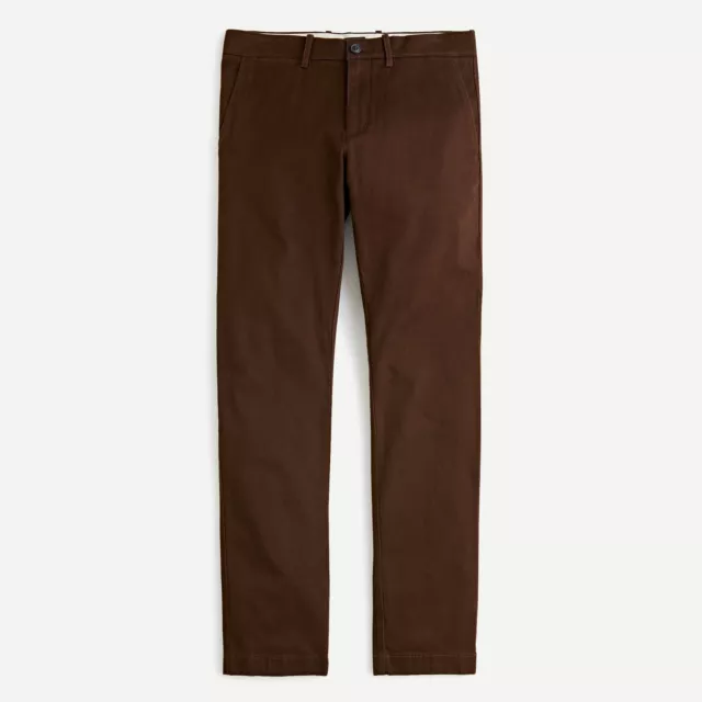 mens jcrew 484 Slim-fit pant in stretch chino 35x32 dark espresso brown coffee