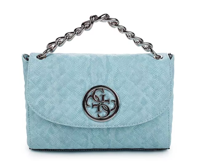 GUESS G Lux Crossbody Flap Cielo, Bolso Mujer con Asas de Bandolera Mano