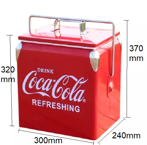 Coca Cola Icebox Cooler Chest Bottle Opener 13L 18 Can Capacity Picnic Esky Coke 3