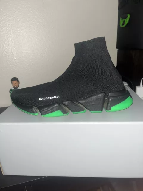 Size 11 - Balenciaga Speed 2.0 Sneaker Clear Sole - Black Neon Green