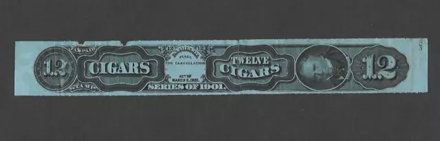 U.S. 1901 REVENUE TAX PAID STAMP FOR 12 CIGARS, SPRINGER CATALOG # TC163Ca