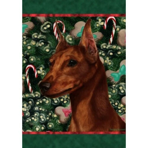 Christmas Holiday Garden Flag - Red Miniature Pinscher 142231