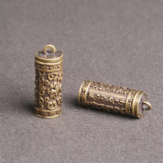 1PC Buddha Sutra Cylinder Pendant Jewelry Medicine Box Container Bottle KeychaAH 2