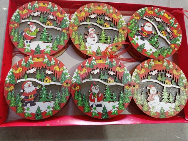COM-FOUR® | Decorazione Natalizia Da Appendere In Legno 'Merry Christmas', 44x22 Cm, Rosso Bianco E Marrone, Per Porta E Parete