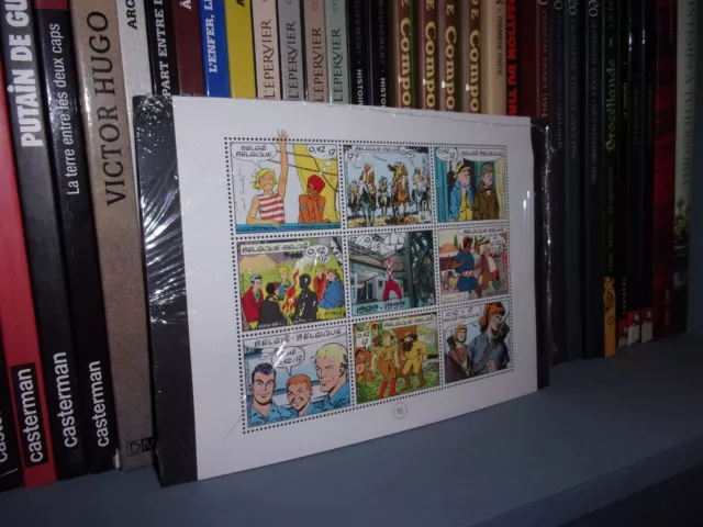 Planche de Timbres Belgique - Personnage BD