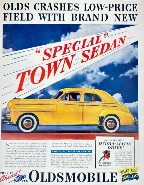 OLDSMOBILE Special Town Sedan HydraMatic Drive 1941 Magazine Print Ad BR38