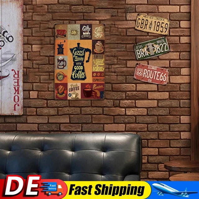 2D Flat,Vintage Aviation-Themed Airplane Runway Tin Metal Signs Home Décor 8x12