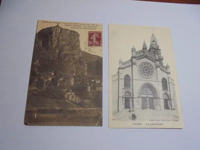 Cpa 04/ Lot De 2/ Alpes De Haute Provence Digne Castellane