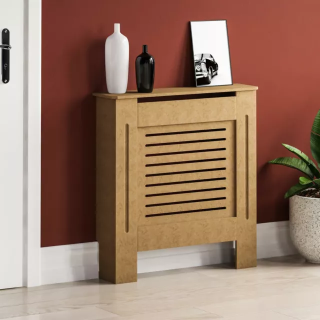 Milton Radiator Cover Small Natural MDF Modern Unfinished Cabinet Heating Guard